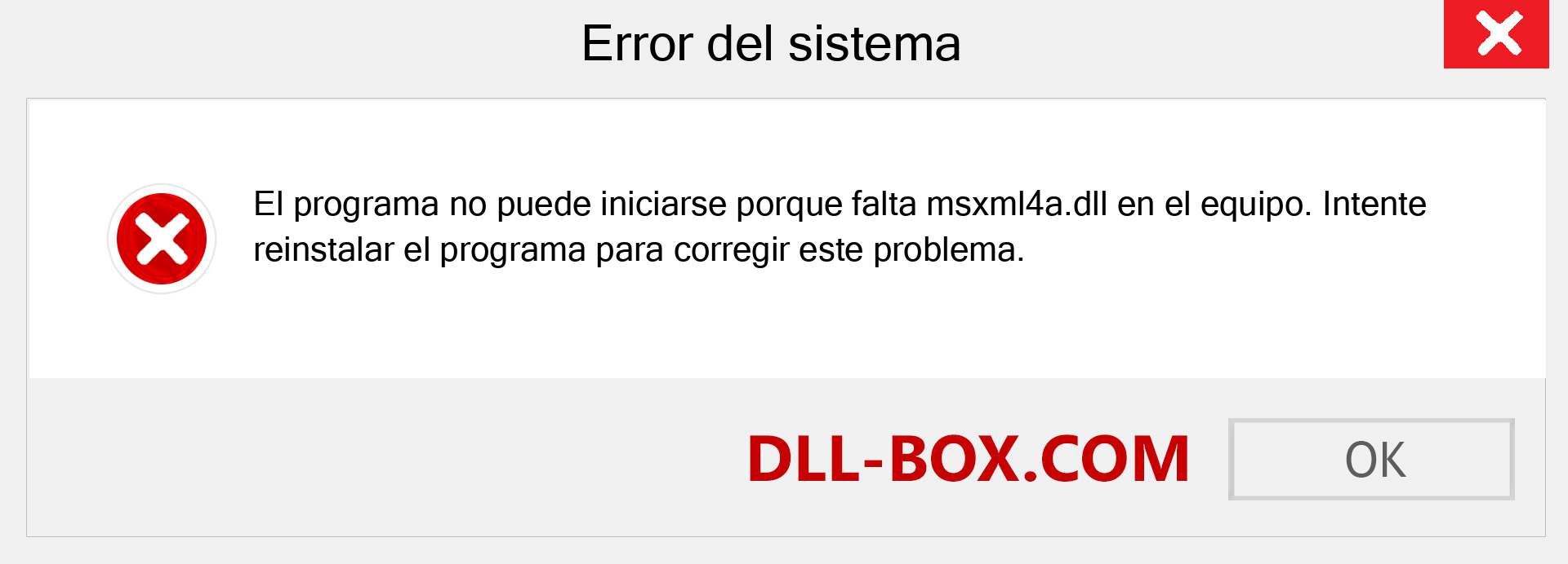 ¿Falta el archivo msxml4a.dll ?. Descargar para Windows 7, 8, 10 - Corregir msxml4a dll Missing Error en Windows, fotos, imágenes