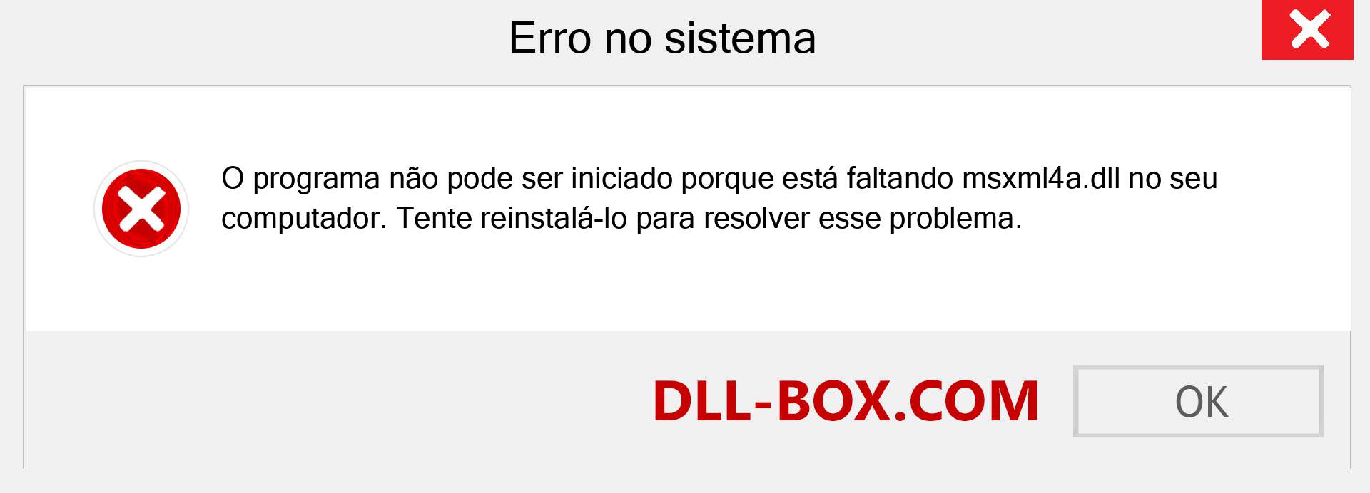 Arquivo msxml4a.dll ausente ?. Download para Windows 7, 8, 10 - Correção de erro ausente msxml4a dll no Windows, fotos, imagens